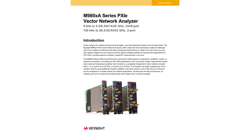 M980xA Series PXIe Vector Network Analyzer